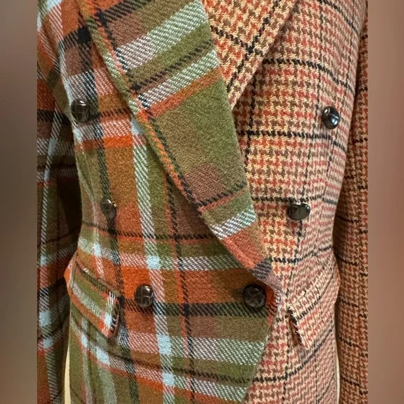 Sam Edelman Women's Imogen Mixed-Plaid Double-Breasted Blazer Small - Picture 7 of 14